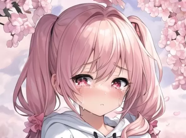 ツインテピンクガールのぴえん🥺