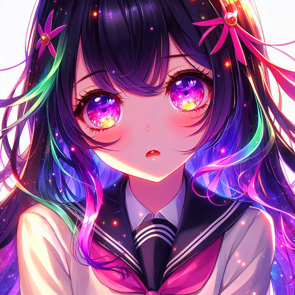 綺麗な目な、黒髪ロング少女＊(2枚)