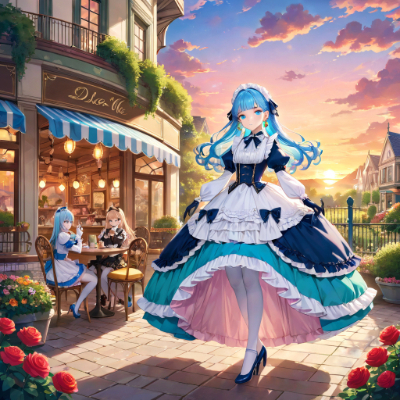夕方のカフェ