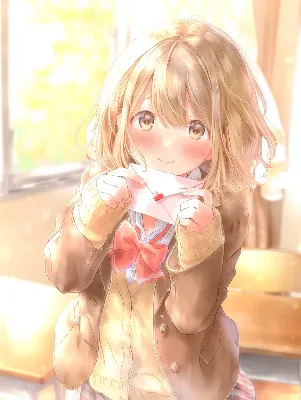 届いた想いの手紙に頰を染めて。