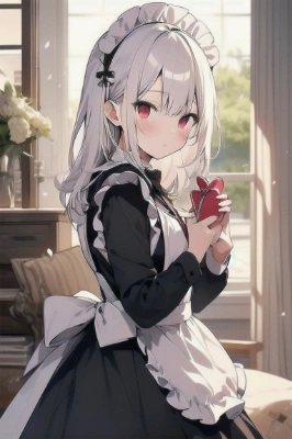 ご主人様にチョコをあげるから迷うメイド