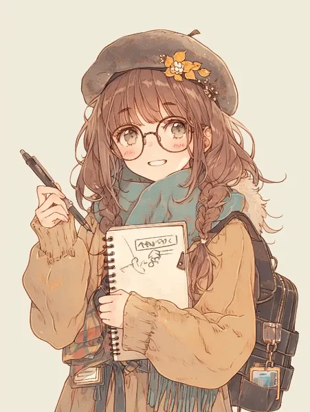 ベレー帽の少女と秋のスケッチ冒険。