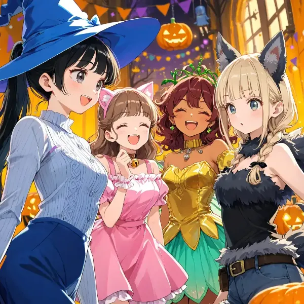ハロウィンの魔法に包まれた友情の夜