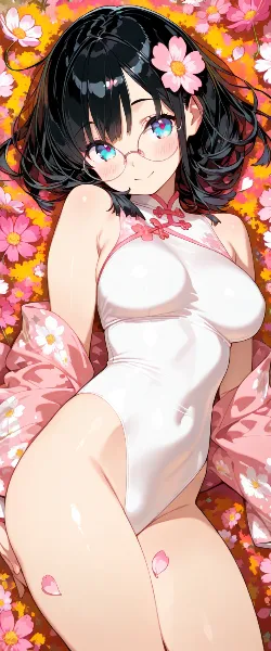 花畑に微笑む夏の白き輝き