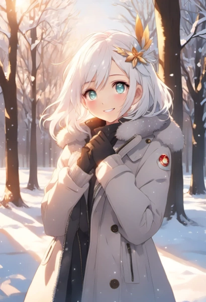 雪に魅了される女の子
