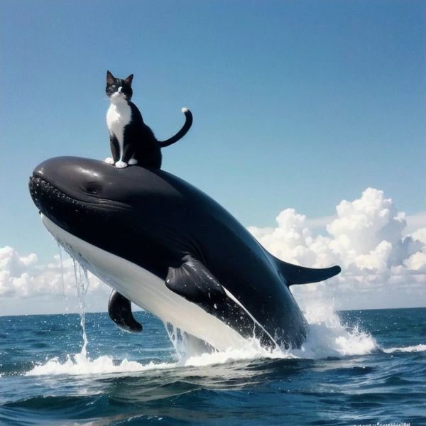 クジラに乗った猫