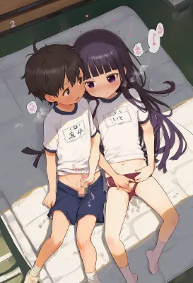 体育倉庫で触りっこしちゃう子たち