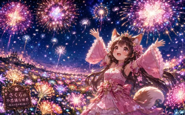 花火の花が咲く夜