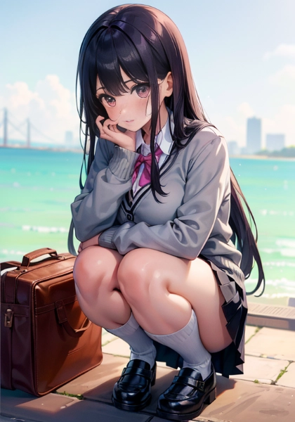 学校さぼって海に連れてくるなんて、悪い子だね～