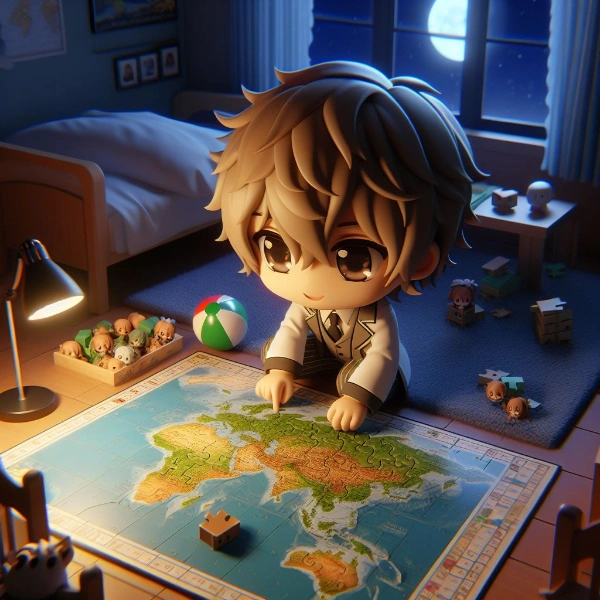 世界地図とパズル