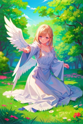 森に佇む天使