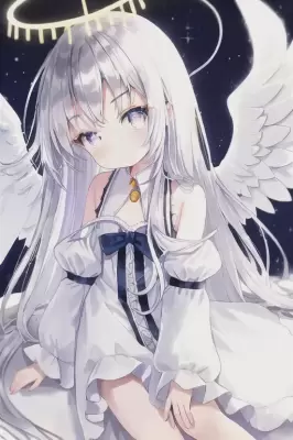 頭に光輪のついた天使