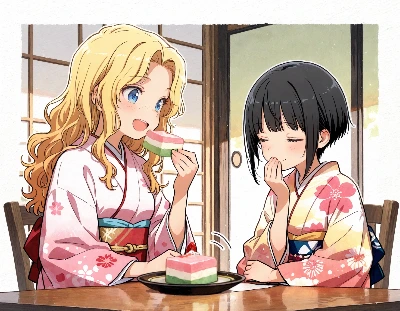 黒髪＆ブロンド・菱餅