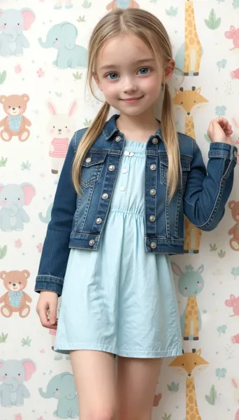 ワンピースとデニムジャケットのコーデ