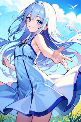 真夏の昼の少女