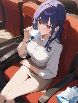 映画に感動して鼻をかむ子
