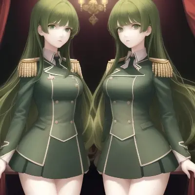 軍服の双子・緑