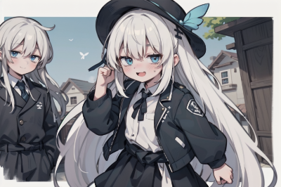 白髪　私服　屋外