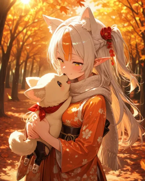 7枚）わんこと紅葉