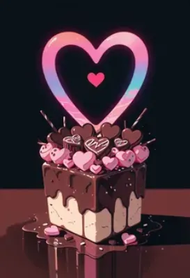 ハートのチョコレートケーキ