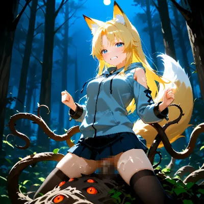 狐耳の女の子達がトレント系のモンスターに・・・