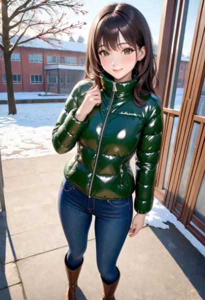 ダウンジャケットの奥さん