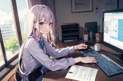 PCで仕事中