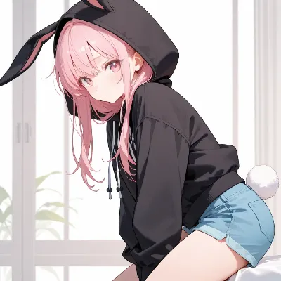 うさぎパーカー少女