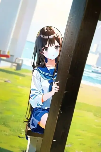 猫の擬人化（木登り中の猫さん）