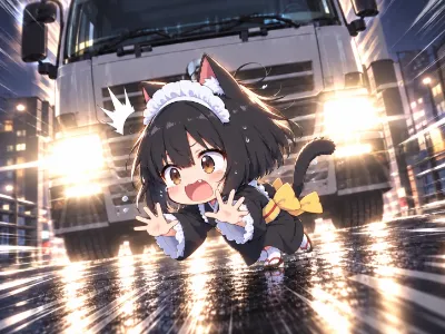 例のトラックニャ！？Σ(ﾟДﾟ)