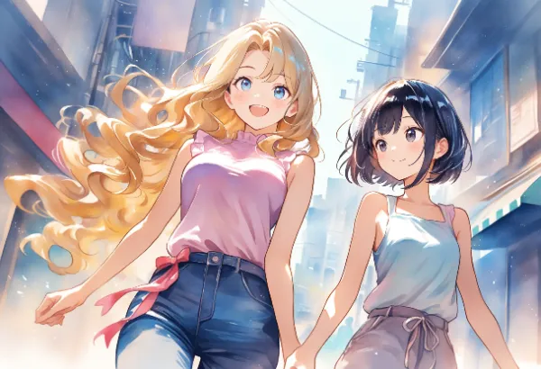 黒髪＆ブロンド・夏の日のお出掛け