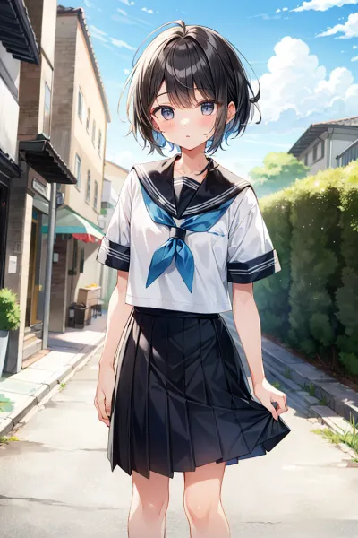 制服姿の男の子