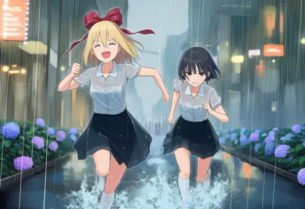 雨だー