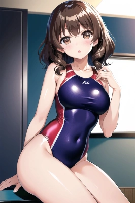 競泳水着少女