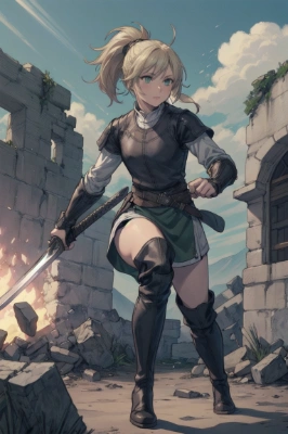 金髪女剣士