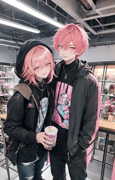 ピンク髪の双子