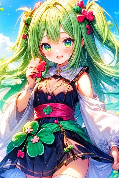 四つ葉のクローバーを見つけて幸せなうちの子☘(30枚)