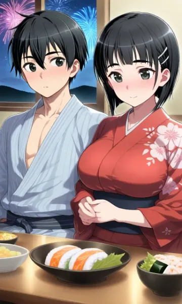 夏夜の花火と君の笑顔