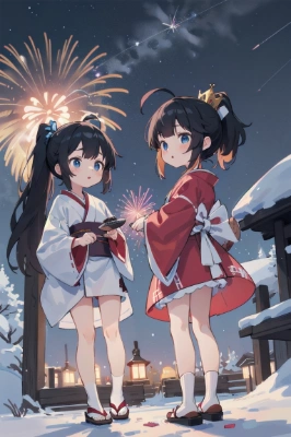 新年を祝う花火