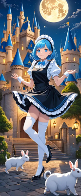夜のお城のウエイトレスさん