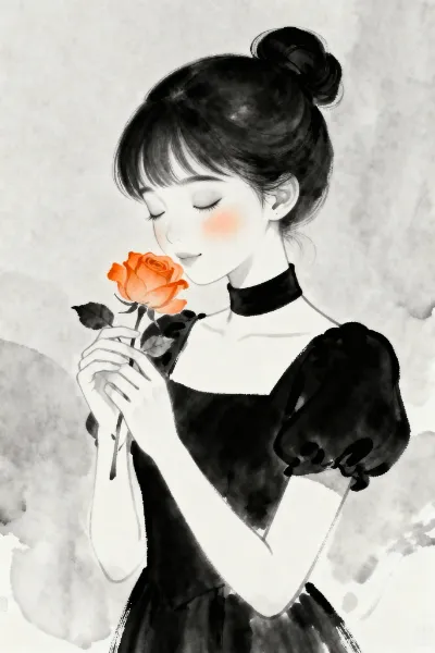 オレンジ色のバラの温もり