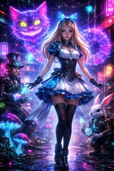 Cyberpunk Alice in Wonderland