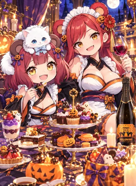 🧸「ハロウィンのお茶会」の巻き🎃🍷🥞