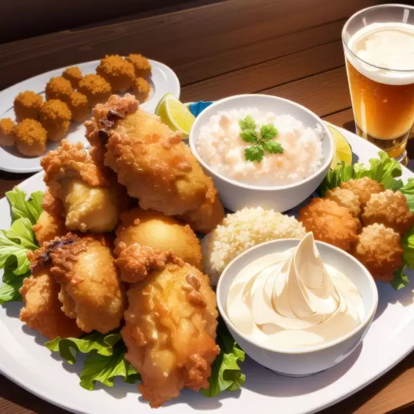 唐揚げにはマヨネーズ、あとビール