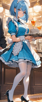 夜のいそがしいウエイトレスさん
