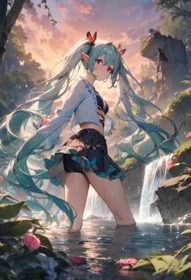 夕焼けの森の聖域と赤い目の森の民の少女