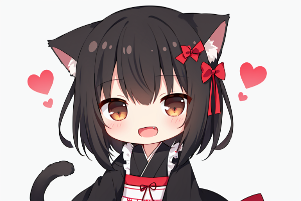 赤いリボンニャ♪