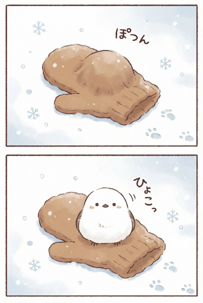 手袋の中からこんにちは