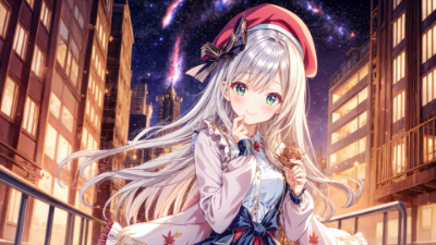 夜の都市にいるのは