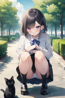 少女と猫
